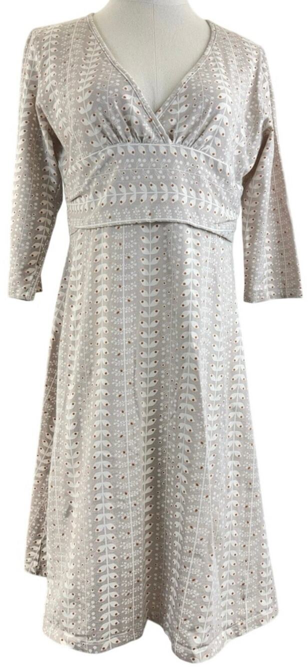 Patagonia Women's XL Organic Cotton Knit V-Neck Empire Dress Gray